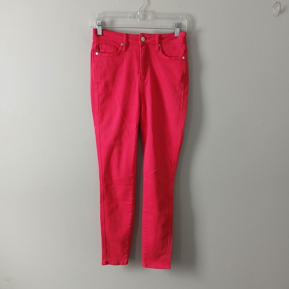 Judy Blue Women's High Rise Tummy Control Size‎ 3/26 Skinny Jeans Red Pockets